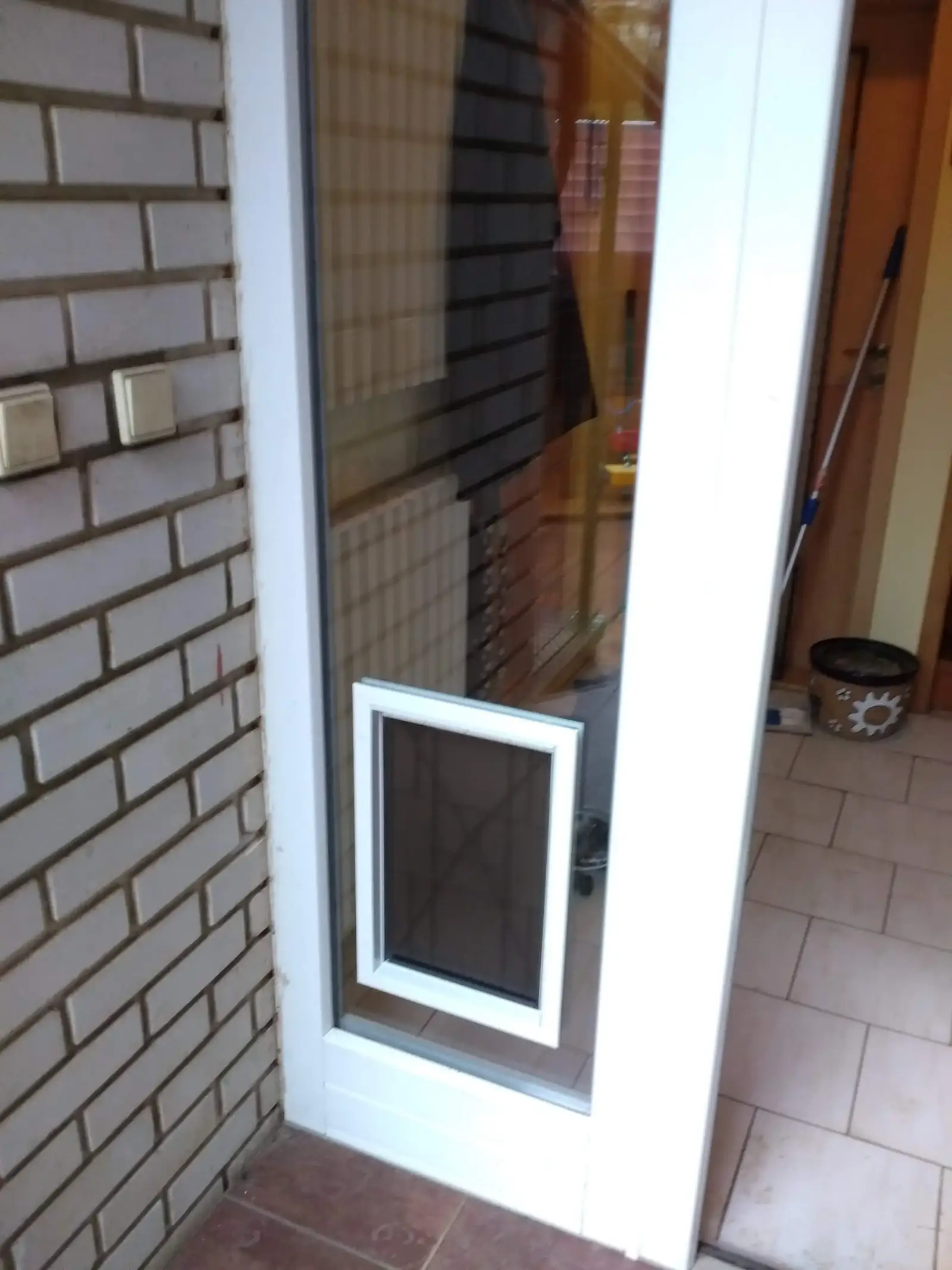 Instalace dvířek pro kočku ve skleněných dveřích